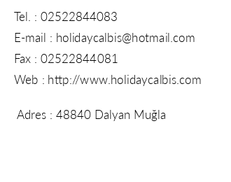 Holiday Calbis Hotel iletiim bilgileri